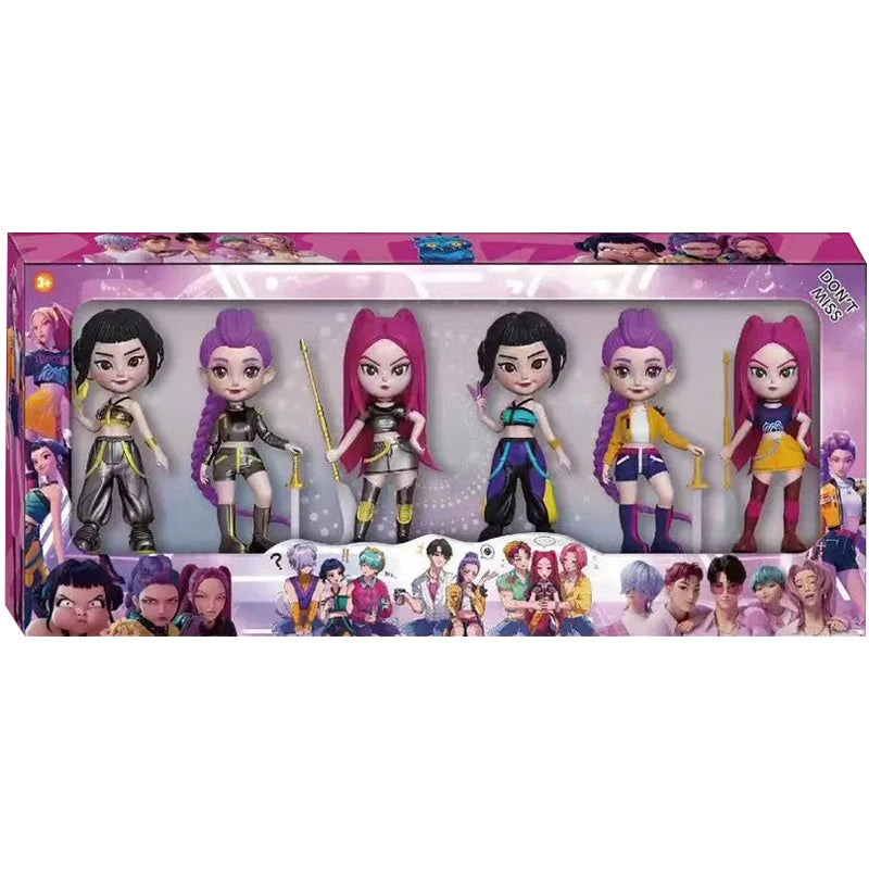 Demon Hunters Anime K-Pop Figurenmodell Spielzeug Cartoon Gaming Zubehör Schreibtischdekoration Sammelfiguren Modellspielzeug für Kinder Geschenk