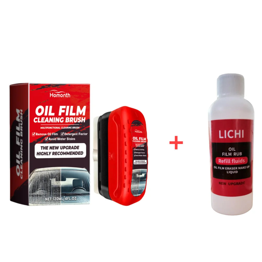 Auto-Glas-Ölfilm-Entferner, Glasreinigungsplatte, hydrophobe Glasbeschichtung, Frontscheiben- und Fensterreiniger, Auto-Glas-Ölfilm-Nachfüllreiniger mit Bürste.