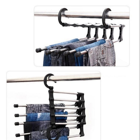 Retraktierbarer 5-in-1 Magic-Edelstahlkleiderbügel