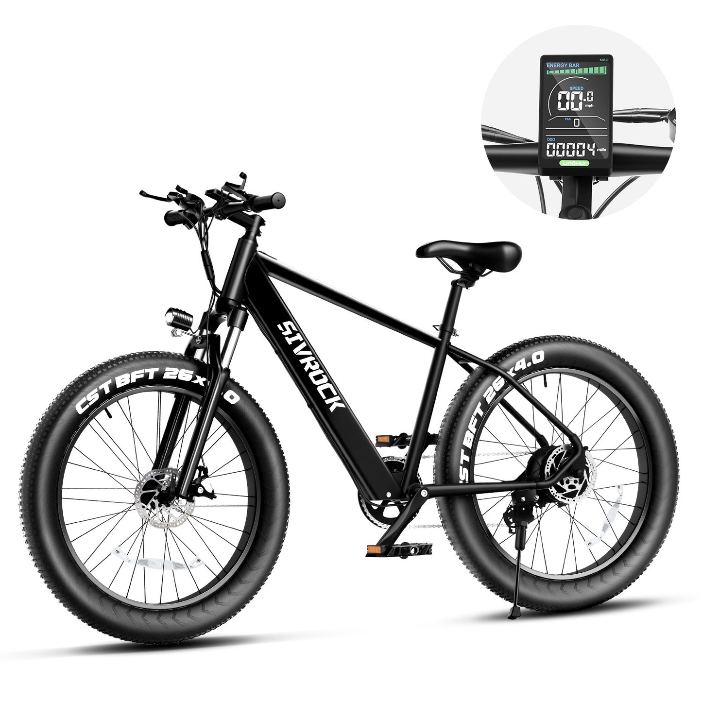 Professionelles Elektrofahrrad für Erwachsene, 26 x 4,0 Zoll Fat Tire E-Mountainbike, 1000W Motor 48V 15Ah E-Bike für Trailfahrten, Ausflüge und Pendeln, UL- und GCC-zertifiziert