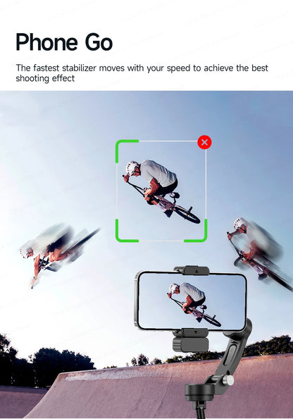 TOKQI M06 KI-Tracking-Gimbal Anti-Schütteln-Stabilisator mit integriertem Teleskopstab und kabellosem Mikrofon für Smartphone-Aufnahmen und Vlogs