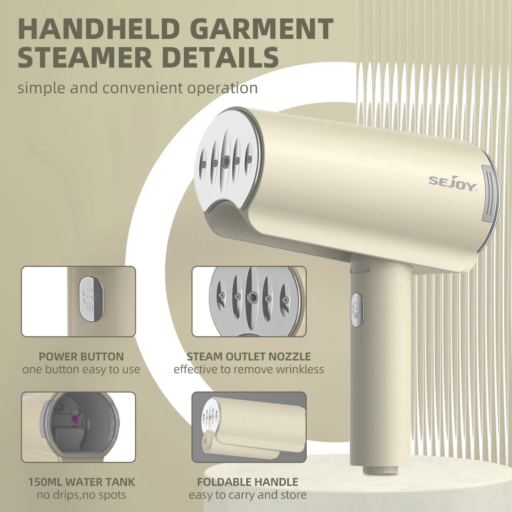 Tragbarer Kleidungsdampfer 150ml Handdampfgerät für Stoffe, Schnellaufheizung, 1000W Dampfbügeleisenreiniger für Zuhause und Reisen, 220V/110V