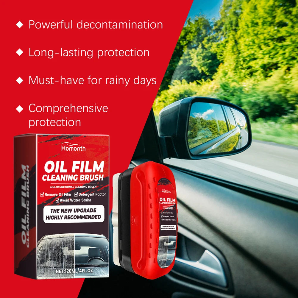 Auto-Glas-Ölfilm-Entferner, Glasreinigungsplatte, hydrophobe Glasbeschichtung, Frontscheiben- und Fensterreiniger, Auto-Glas-Ölfilm-Nachfüllreiniger mit Bürste.