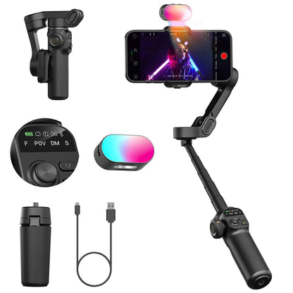 AOCHUAN Smart X2 – 3-Achsen-Smartphone-Gimbal mit ausziehbarem Stativarm und LED-Display.
