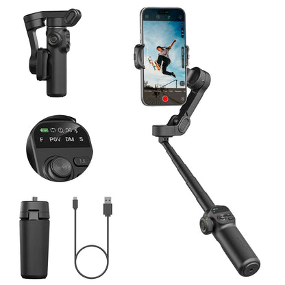 AOCHUAN Smart X2 – 3-Achsen-Smartphone-Gimbal mit ausziehbarem Stativarm und LED-Display.