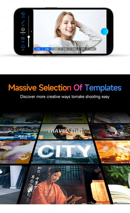 TOKQI M06 KI-Tracking-Gimbal Anti-Schütteln-Stabilisator mit integriertem Teleskopstab und kabellosem Mikrofon für Smartphone-Aufnahmen und Vlogs