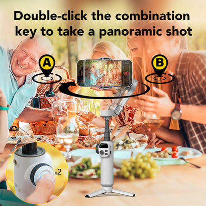 AOCHUAN Smart X2 – 3-Achsen-Smartphone-Gimbal mit ausziehbarem Stativarm und LED-Display.