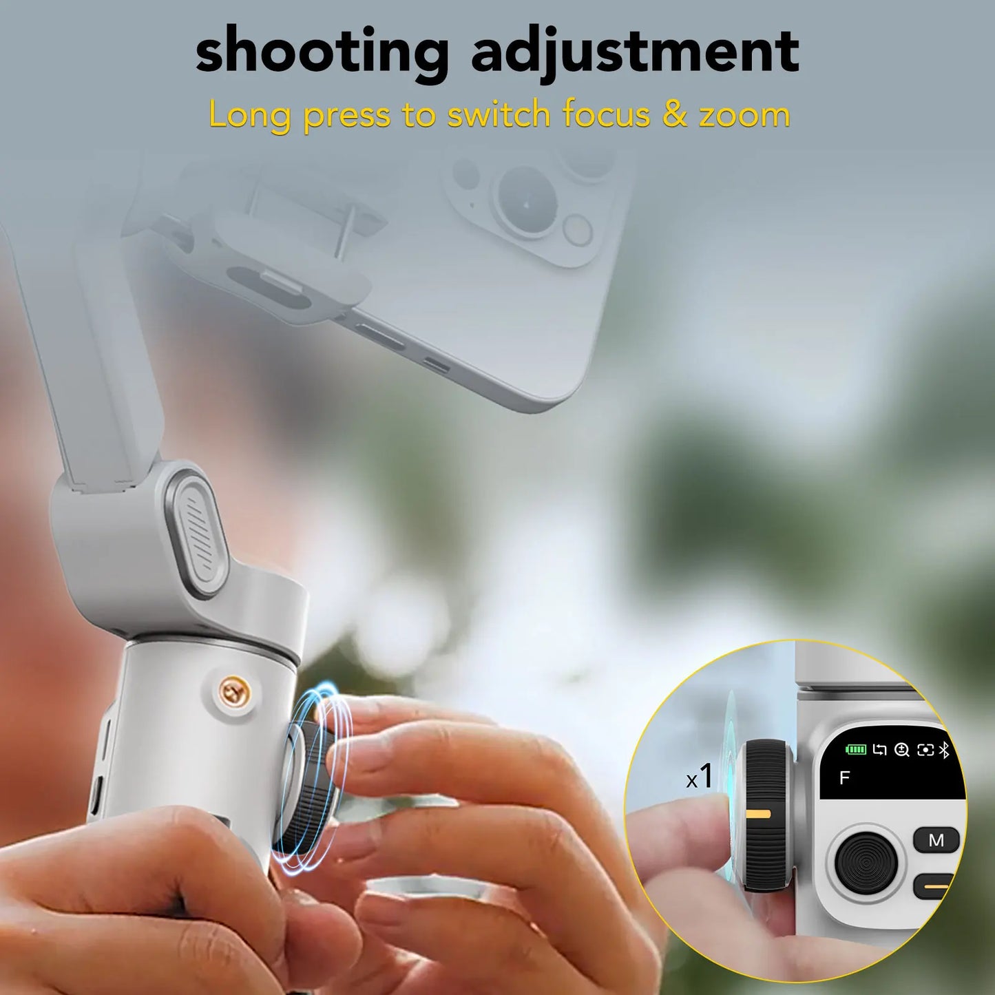 AOCHUAN Smart X2 – 3-Achsen-Smartphone-Gimbal mit ausziehbarem Stativarm und LED-Display.