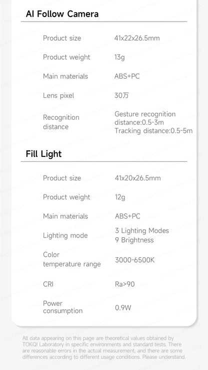 TOKQI M06 KI-Tracking-Gimbal Anti-Schütteln-Stabilisator mit integriertem Teleskopstab und kabellosem Mikrofon für Smartphone-Aufnahmen und Vlogs