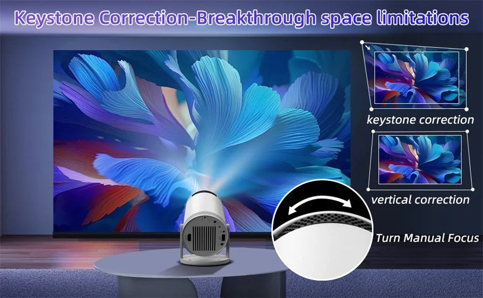 Mini tragbarer Projektor unterstützt 4K 1080P Video Projektor 260ANSI 5G Wifi 180° drehbarer Heimkino-Beamer Smart Outdoor-Projektor