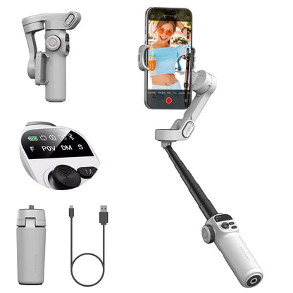 AOCHUAN Smart X2 – 3-Achsen-Smartphone-Gimbal mit ausziehbarem Stativarm und LED-Display.