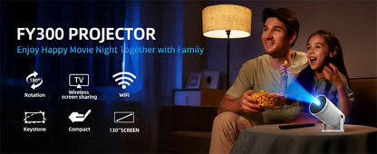 Mini tragbarer Projektor unterstützt 4K 1080P Video Projektor 260ANSI 5G Wifi 180° drehbarer Heimkino-Beamer Smart Outdoor-Projektor
