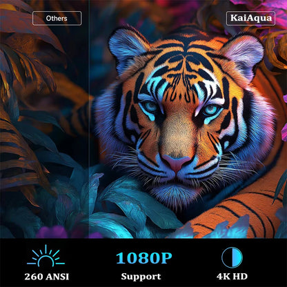 Mini tragbarer Projektor unterstützt 4K 1080P Video Projektor 260ANSI 5G Wifi 180° drehbarer Heimkino-Beamer Smart Outdoor-Projektor