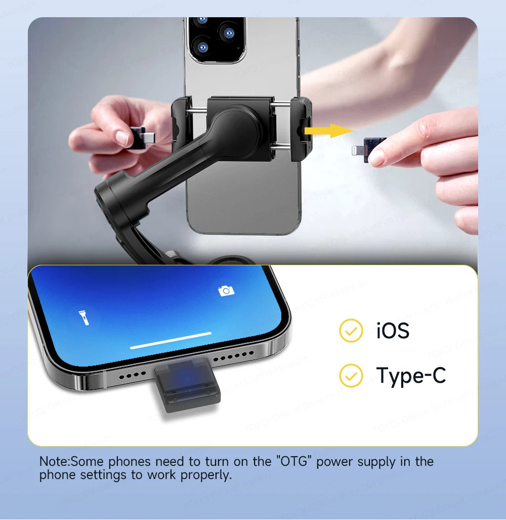 TOKQI M06 KI-Tracking-Gimbal Anti-Schütteln-Stabilisator mit integriertem Teleskopstab und kabellosem Mikrofon für Smartphone-Aufnahmen und Vlogs