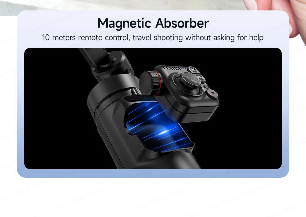 TOKQI M06 KI-Tracking-Gimbal Anti-Schütteln-Stabilisator mit integriertem Teleskopstab und kabellosem Mikrofon für Smartphone-Aufnahmen und Vlogs