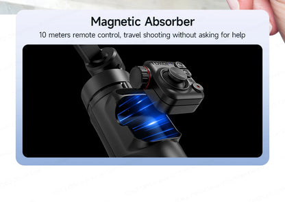 TOKQI M06 KI-Tracking-Gimbal Anti-Schütteln-Stabilisator mit integriertem Teleskopstab und kabellosem Mikrofon für Smartphone-Aufnahmen und Vlogs