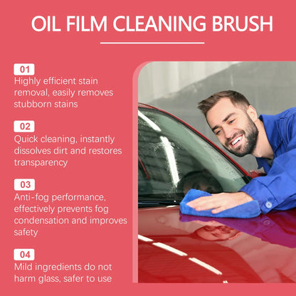 Auto-Glas-Ölfilm-Entferner, Glasreinigungsplatte, hydrophobe Glasbeschichtung, Frontscheiben- und Fensterreiniger, Auto-Glas-Ölfilm-Nachfüllreiniger mit Bürste.