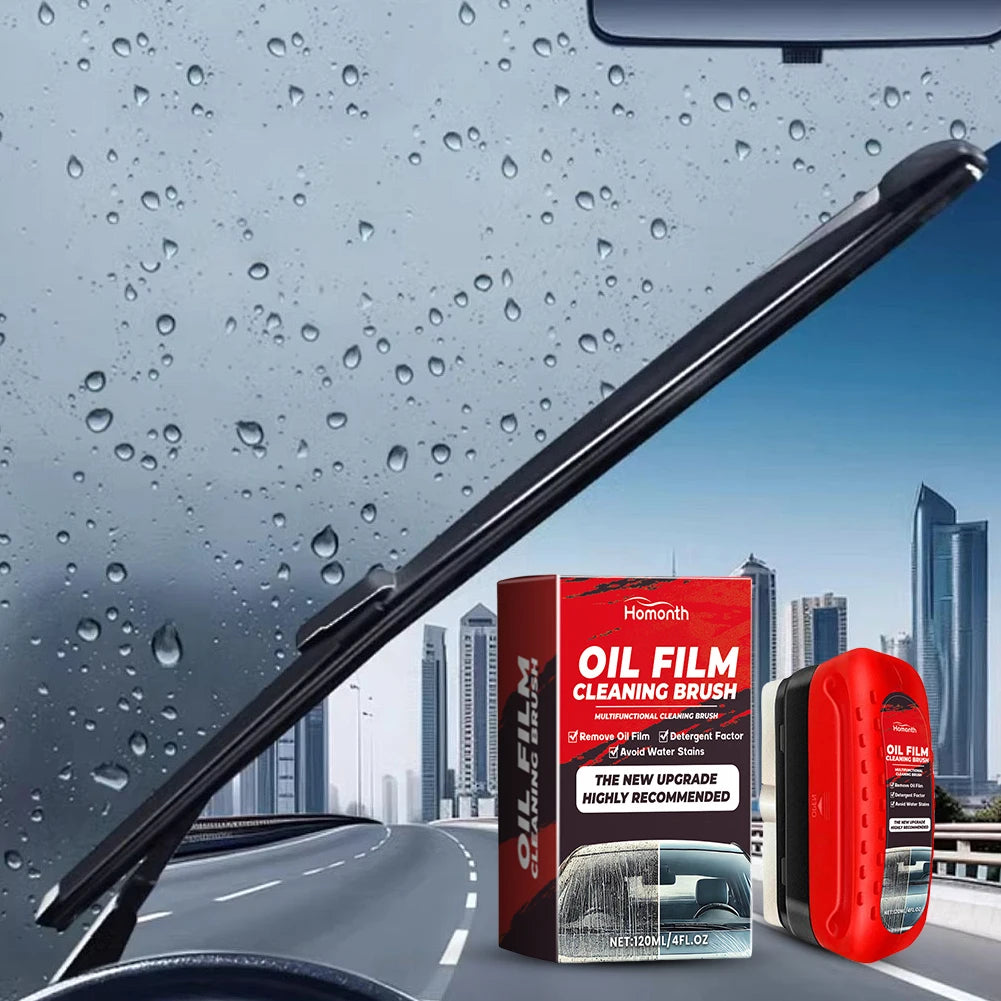 Auto-Glas-Ölfilm-Entferner, Glasreinigungsplatte, hydrophobe Glasbeschichtung, Frontscheiben- und Fensterreiniger, Auto-Glas-Ölfilm-Nachfüllreiniger mit Bürste.