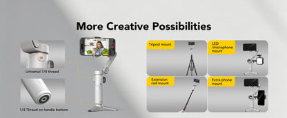 AOCHUAN Smart X2 – 3-Achsen-Smartphone-Gimbal mit ausziehbarem Stativarm und LED-Display.