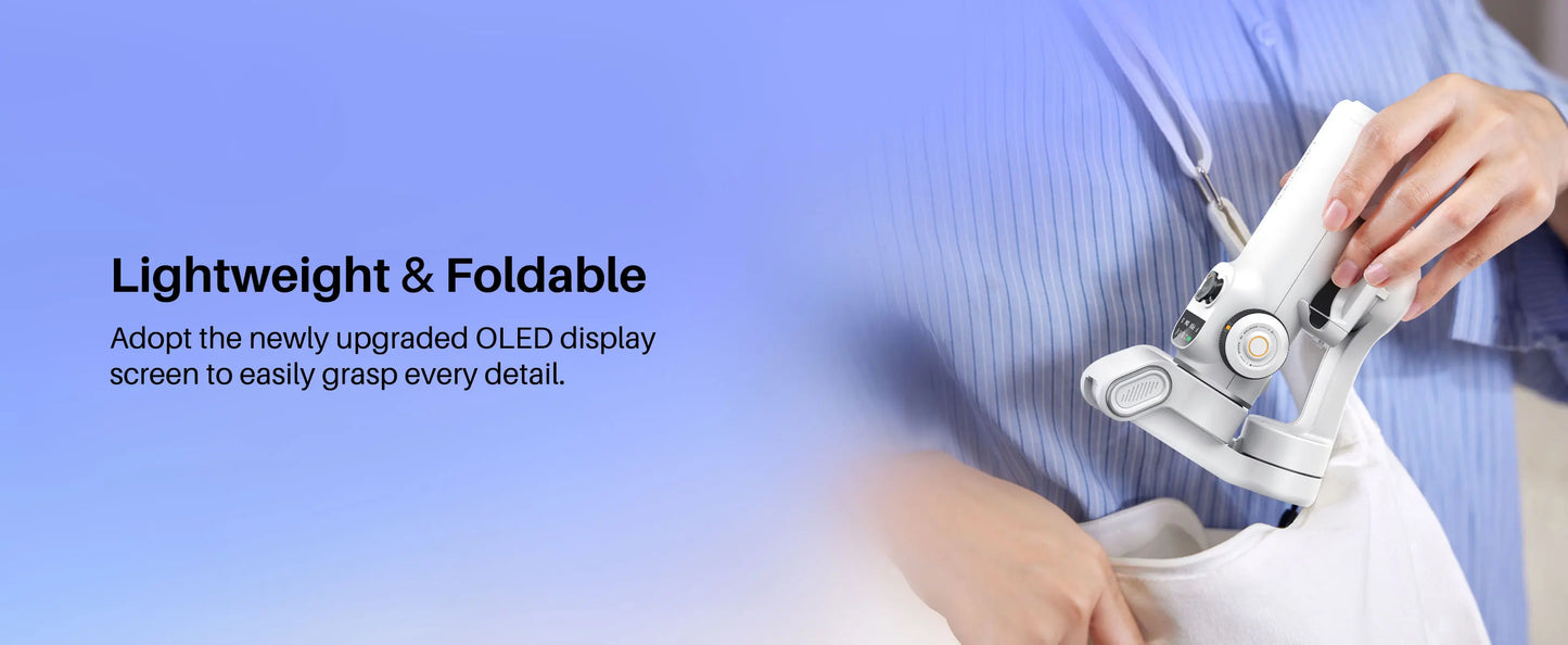 AOCHUAN Smart X2 – 3-Achsen-Smartphone-Gimbal mit ausziehbarem Stativarm und LED-Display.
