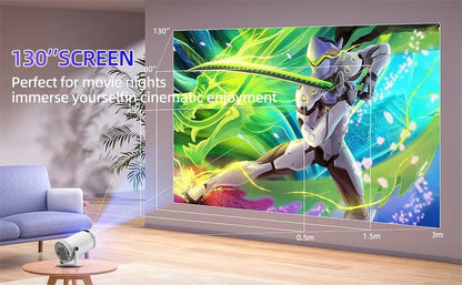 Mini tragbarer Projektor unterstützt 4K 1080P Video Projektor 260ANSI 5G Wifi 180° drehbarer Heimkino-Beamer Smart Outdoor-Projektor