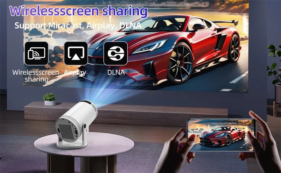 Mini tragbarer Projektor unterstützt 4K 1080P Video Projektor 260ANSI 5G Wifi 180° drehbarer Heimkino-Beamer Smart Outdoor-Projektor