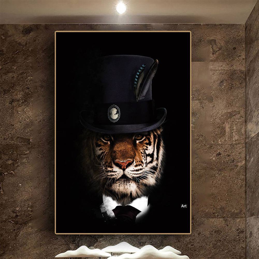 Wohnzimmer Dekor Schwarz Wildlife Poster