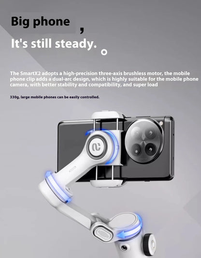 Mobiler 3-Achsen PTZ-Smartphone-Stabilisator mit Anti-Shake – Handheld Gimbal & Selfie Stick